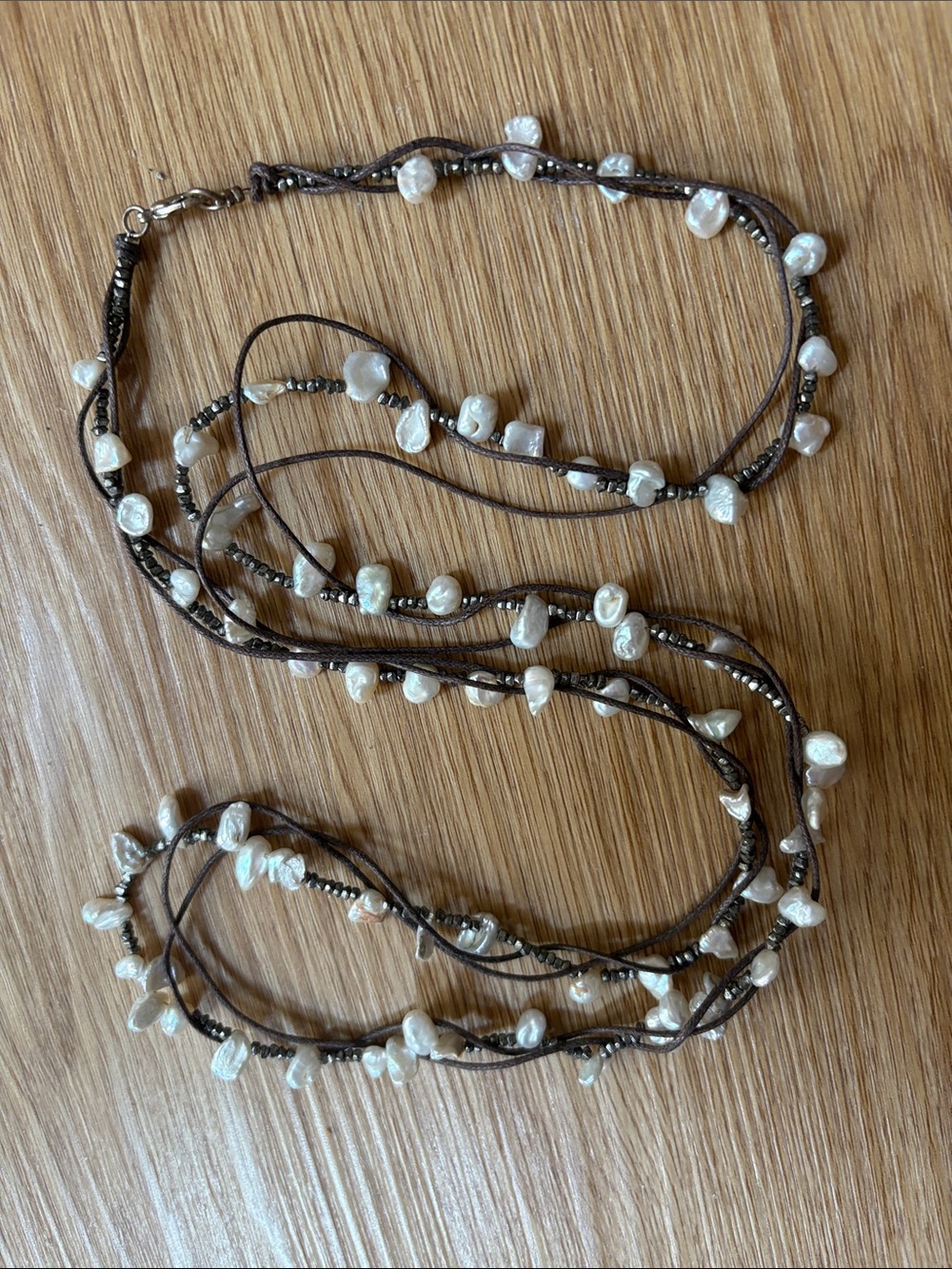 Delicate Freshwater Pearl Beaded Wrap Necklace